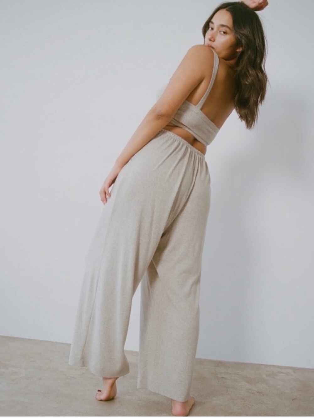 OZMA Sunset Pant, Regent Silk Noil, Heather Grey - Picture 2 of 5